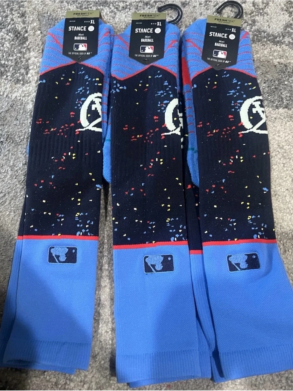 L.A Dodgers Stance Men’s Crew Socks - Black, Blue & Red Accents